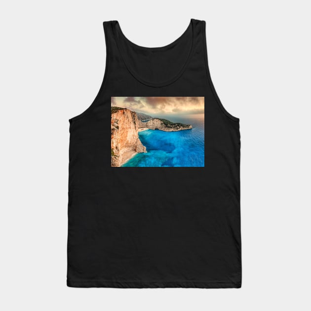 The famous Navagio (shipwreck) in Zakynthos island, Greece Tank Top by Constantinos Iliopoulos Photography